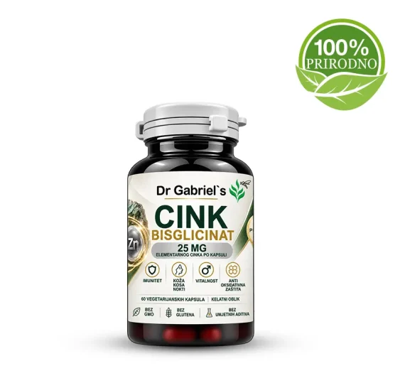Dr Gabriels Cink kapsule Dr Gabriels Cink Bisglicinat 25mg kapsule